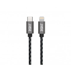 Lightning kabel iPhone - 3SIXT Lightning till USB-C-kabel, svart/silver