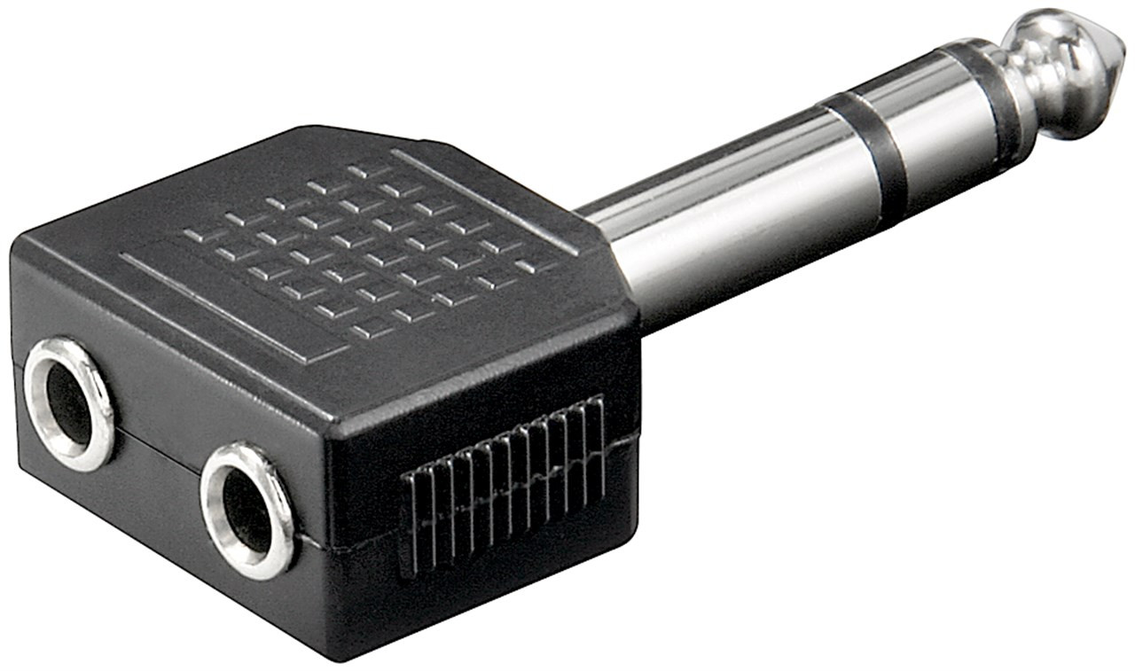 6.3 mm till 2x 3.5 mm adapter