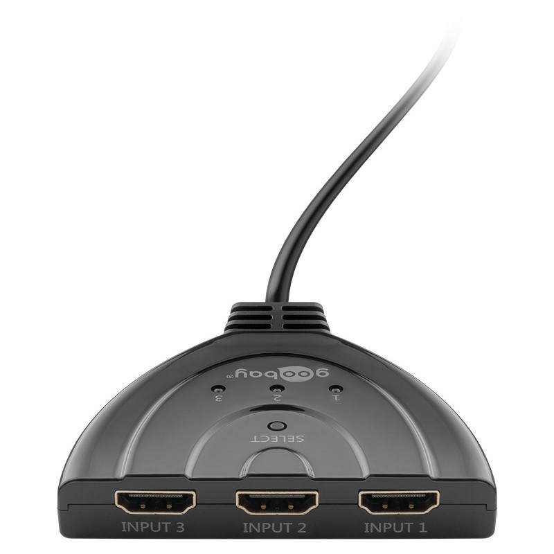Skärmkabel & skärmadapter - Goobay manuell HDMI-switch för 3 enheter, 4K
