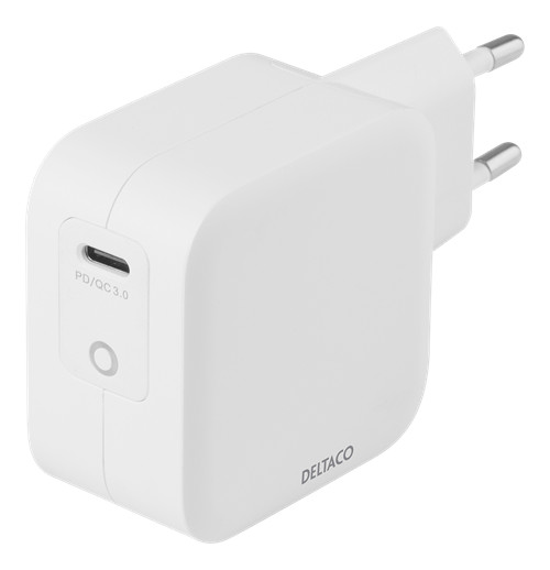 Deltaco USB-C laddare 60W för datorer eller telefoner, PD GaN-teknik