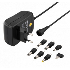 Universal laddare dator - AC- till DC-adapter med ställbar volt, 6 olika kontakter