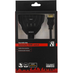 Skärmkabel & skärmadapter - Deltaco HDMI-switch 3-till-1, 1080p/60Hz