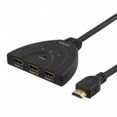 Skärmkabel & skärmadapter - Deltaco HDMI-switch 3-till-1, 1080p/60Hz