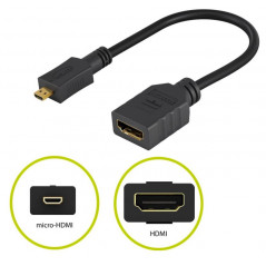 Skärmkabel & skärmadapter - Goobay Micro HDMI till HDMI-adapter