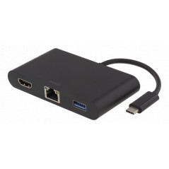 Dockningsstation för dator - USB-C-dockningsstation med HDMI, RJ45, 1xUSB, USB-C port för laddning