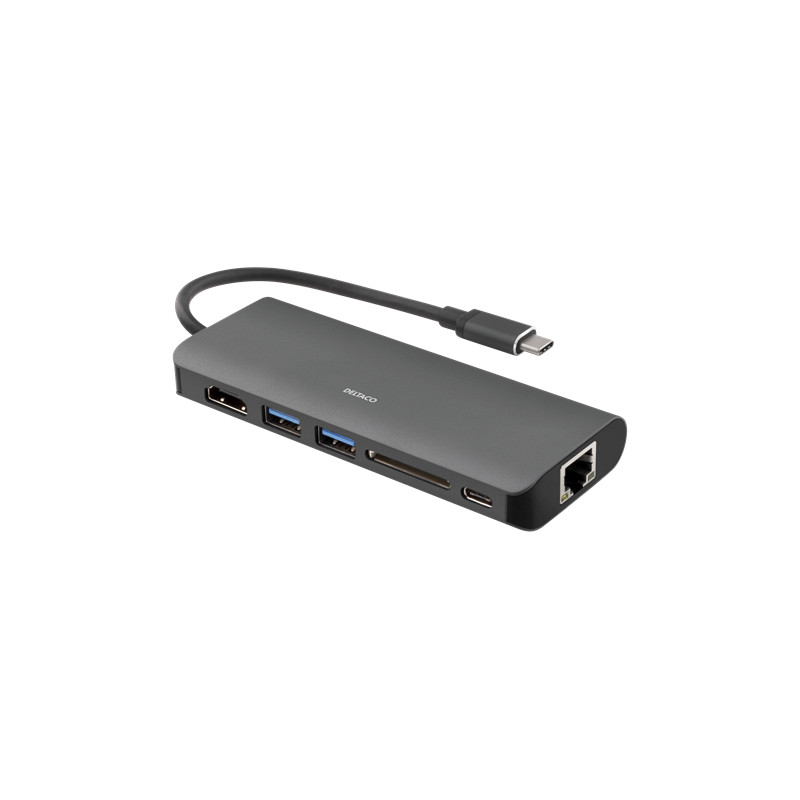 Dockningsstation för dator - USB-C-dockningsstation med HDMI, RJ45, 2xUSB, USB-C port för laddning