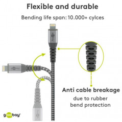 Laddare och kablar - Elegant & extra robust MFi-godkänd USB-C till Lightning iPhone-laddkabel