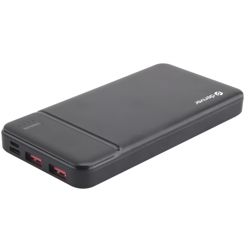 Portabla batterier - Denver PowerBank batteri på 10.000mAh med Quick Charge 18W max