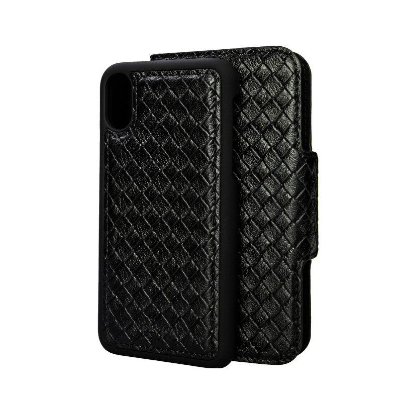 Skal och fodral - Plånboksfodral med magnetiskt mobilskal till iPhone X/Xs (Black Elite)