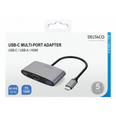 Skärmkabel & skärmadapter - USB-C Multiport till HDMI-adapter med USB/USB-C PD 100W 4K 60Hz