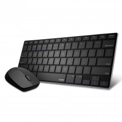 Trådlösa tangentbord - Rapoo 9000M trådlöst tangentbord och mus (bluetooth + USB)