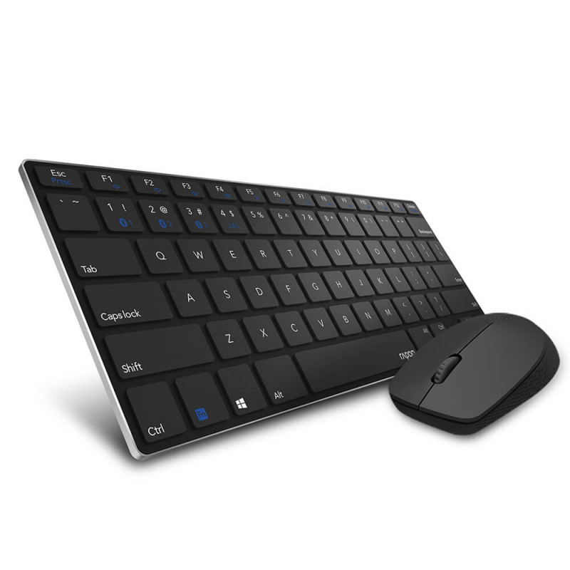 Trådlösa tangentbord - Rapoo 9000M trådlöst tangentbord och mus (bluetooth + USB)