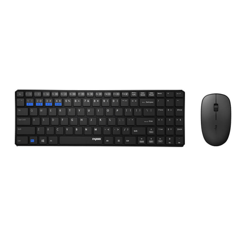 Trådlösa tangentbord - Rapoo 9300M trådlöst tangentbord och mus (bluetooth + USB)