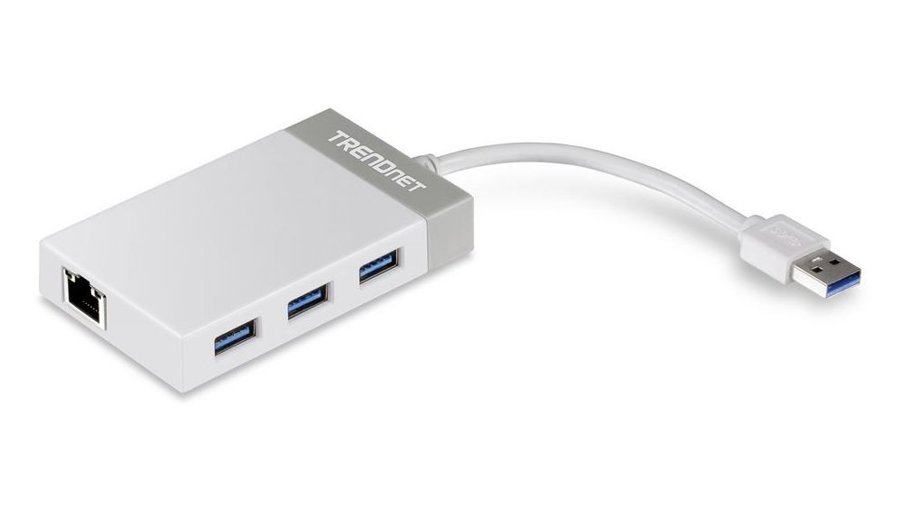 TRENDnet Gigabit USB 3.0-nätverkskort med USB-hubb