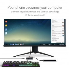 USB-C dockningsstation - GreenCell Multiport USB-C hubb med USB-C, HDMI- (4K), USB 3.0 och Ethernet (GC-HUB2) PD87W