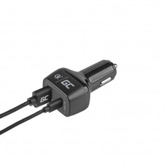 Laddare och kablar - GreenCell billaddare med USB-C och USB-A kontakt 48W (30W PD QC 3.0)