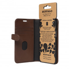 Fodral och skal - Buffalo Magnetiskt 2-i-1 Plånboksfodral i äkta läder till iPhone 12 / 12 Pro