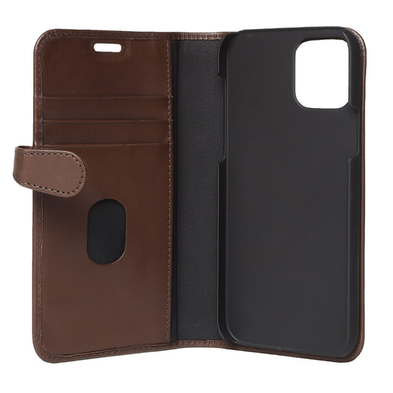 Fodral och skal - Buffalo Magnetiskt 2-i-1 Plånboksfodral i äkta läder till iPhone 12 / 12 Pro