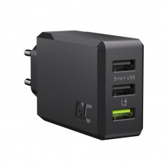 GreenCell väggadapter med 3x USB, 30W med QC 3.0