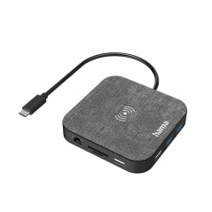 USB-C hubb - USB-C Multiport Dockningsstation Qi-laddning 12 portar (HDMI, VGA, USB-A, LAN, SD), 100W PD