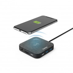 USB-C hubb - USB-C Multiport Dockningsstation Qi-laddning 12 portar (HDMI, VGA, USB-A, LAN, SD), 100W PD