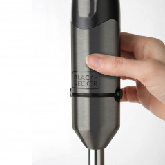 Blender & mixer - Black+Decker Stavmixer i borstat stål, 20 hastigheter och Turbo, 1000 Watt