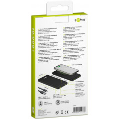 Portabla batterier - Snabbladdande PowerBank 10.000mAh med QI, USB-C PD 18W, QC 3.0