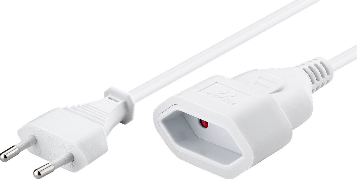 Förlängningskabel strömkabel för apparater med europlug (2 meter)