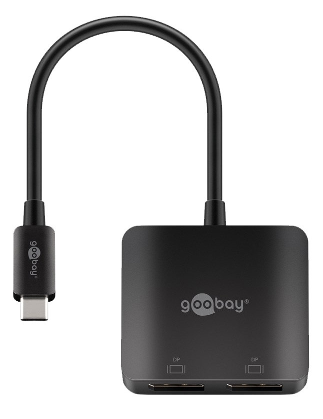USB-C Multiport-adapter för två skärmar 2x DisplayPort