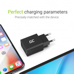 Väggladdare mobiltelefon - GreenCell väggadapter USB-A QC 3.0 18W