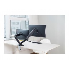 VESA-fäste till skärm - Monitorarm och skrivbordsfäste med gasfjäder för två skärmar 17-32" (45 cm längd)