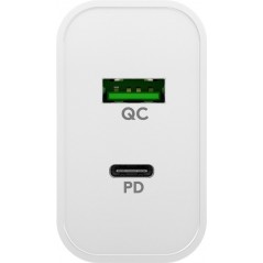 USB-C Laddare - Goobay Strömadapter med Dual USB PD 45W Quick Charge QC3.0 3A