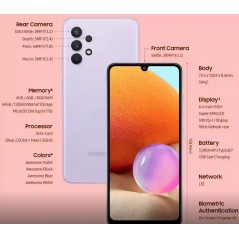 Samsung Galaxy A32 128GB 4G DS 6.4" AMOLED 64MP Black 2021 (beg)