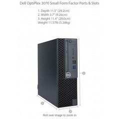 Stationär dator begagnad - Dell OptiPlex 3070 SFF i5-9500 16GB 256SSD Windows 11 Pro med DVD (beg)