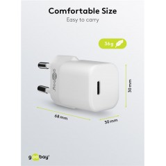 Laddare och kablar - Snabbladdande GaN Nano strömadapter med USB-C PD 30W vit