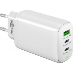 Laddare och kablar - Strömadapter med USB-C PD 65W och snabbladdning (2x USB-C, 1x USB)