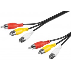 TV-tillbehör - Kompositkabel 3x RCA till 3x RCA 2 meter