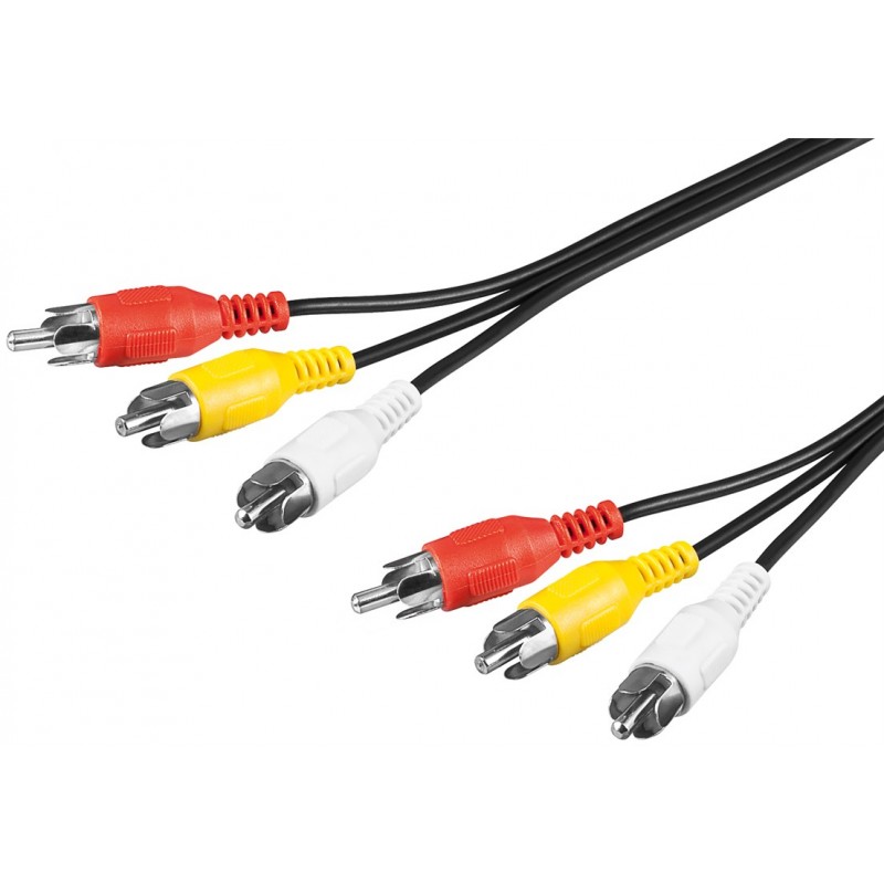 TV-tillbehör - Kompositkabel 3x RCA till 3x RCA 2 meter