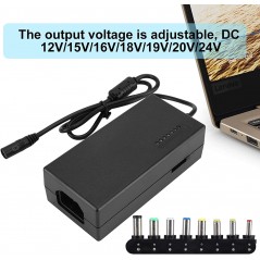 Datorladdare - Universal AC adapter till DC 100-240V till 12V/15V/16V/18V/19V/20V/24V till bildskärm 96W (6.5 x 4.4 mm)