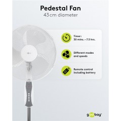 Fläktar - Goobay Golvfläkt 40cm oscillerande med fjärrkontroll och timer
