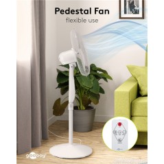 Fläktar - Goobay Golvfläkt 40cm oscillerande med fjärrkontroll och timer