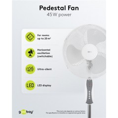 Fläktar - Goobay Golvfläkt 40cm oscillerande med fjärrkontroll och timer
