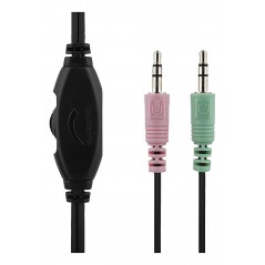 Chatheadset - Deltaco headset med 2x 3.5 mm AUX anslutning