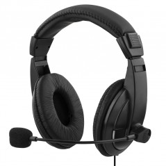 Chatheadset - Deltaco headset med 2x 3.5 mm AUX anslutning