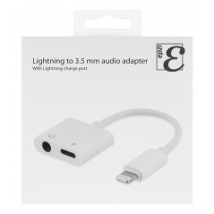 Övriga tillbehör - Epzi Lightning till 3.5mm ljud-adapter med laddning
