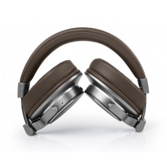 Bluetooth hörlurar - Muse trådlösa bluetooth-hörlurar med brun läder-look
