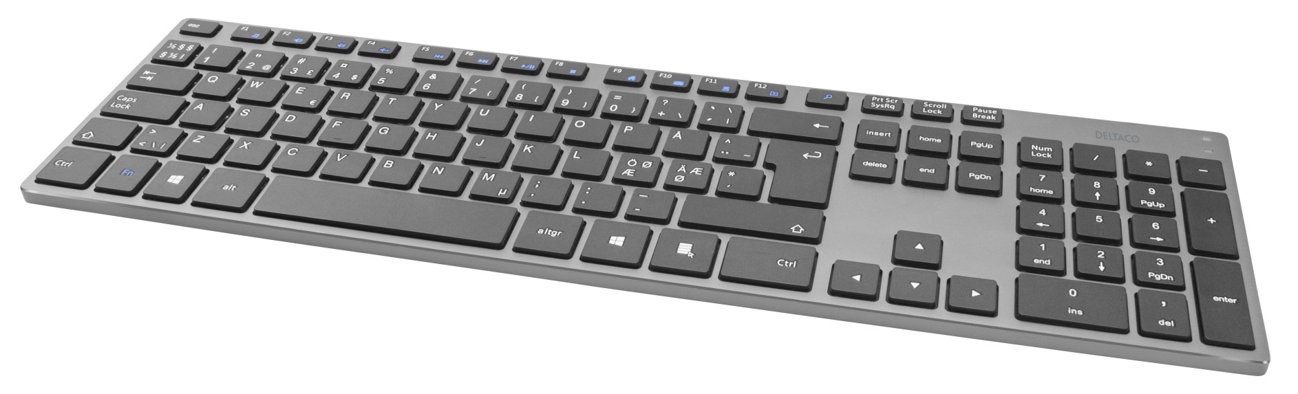 Deltaco TB-802 trådlöst tangentbord med laddningsbart batteri