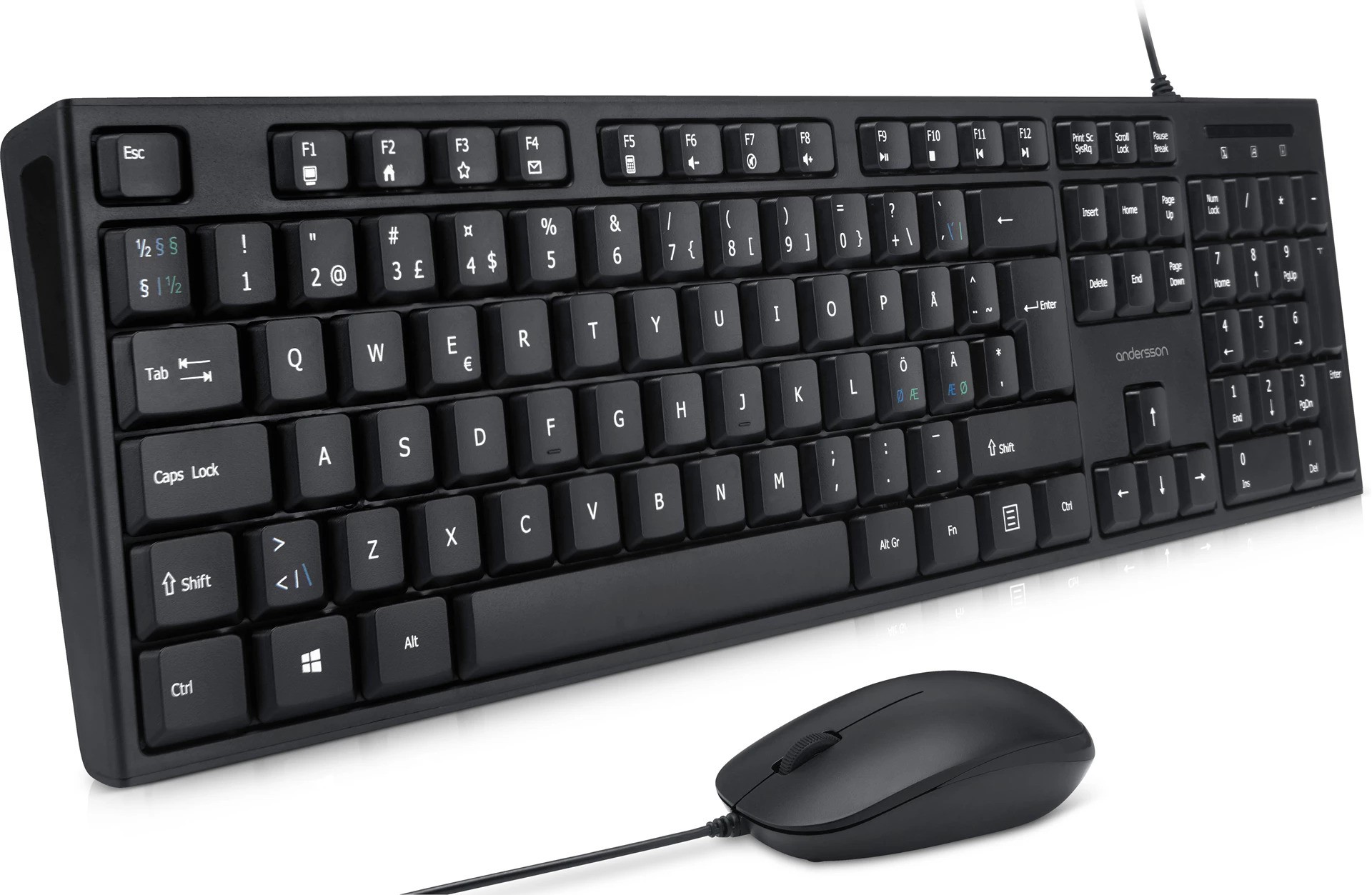 Set med USB-tangentbord och mus
