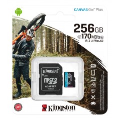 Kingston Canvas Go! microSDXC + SDXC 256GB UHS-I U3 V30 (Class 10) 170MB/s inkl. adapter