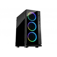 Komponenter - Inter-Tech W-III RGB Chassi - Miditower med fyra fläktar - RGB med fjärrkontroll